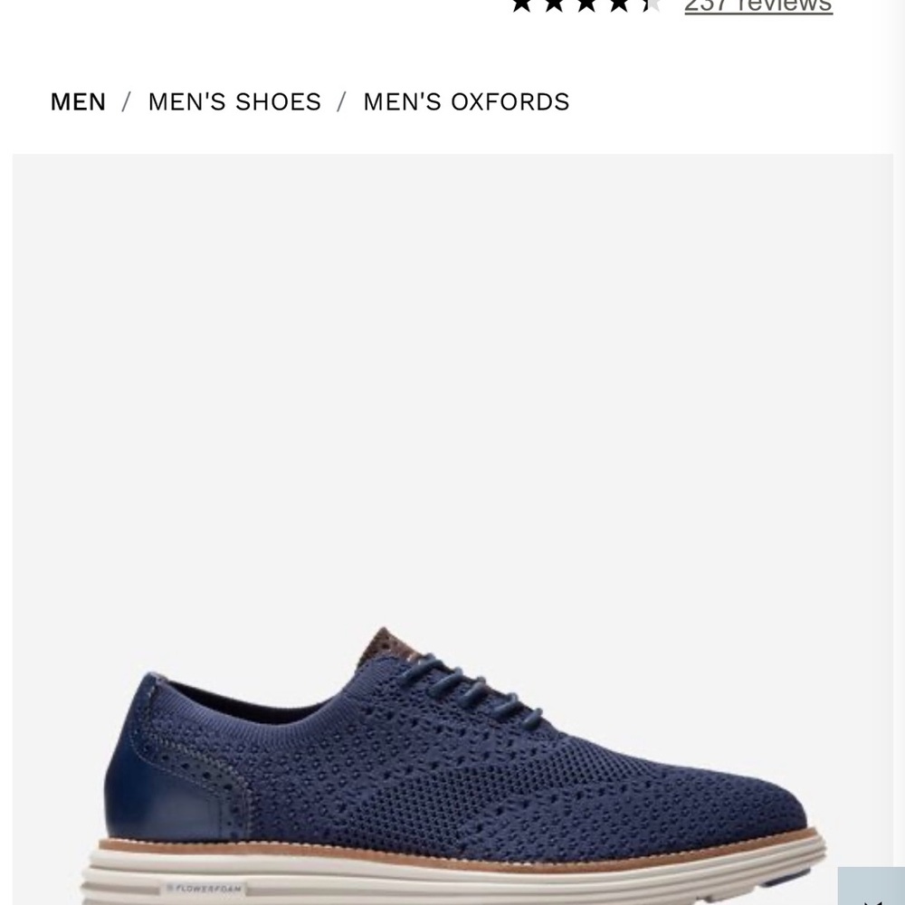 Cole Haan Men's Marine Blue Oxfords